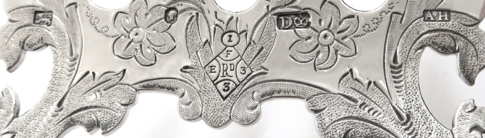 Antique Victorian Sterling Silver Fish Servers in Case 1847 View VII