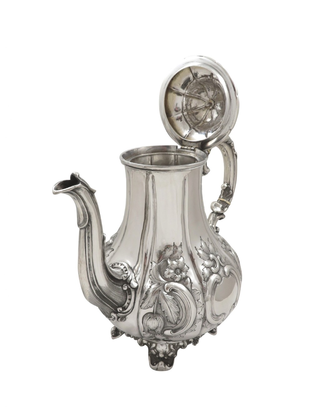 Antique Victorian Sterling Silver Coffee Pot - Exeter 1858 View III