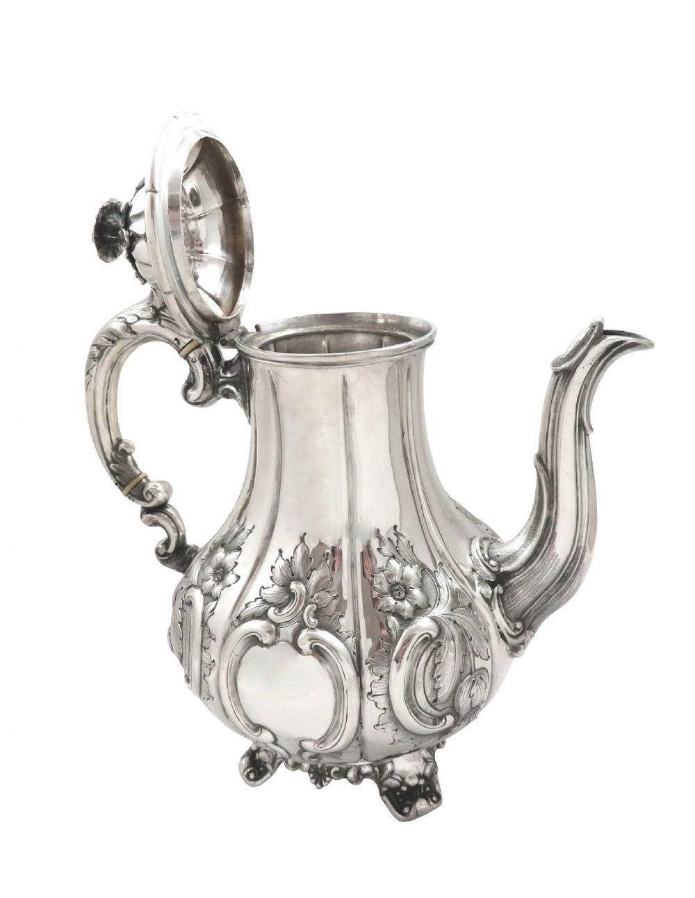 Antique Victorian Sterling Silver Coffee Pot - Exeter 1858 View VI