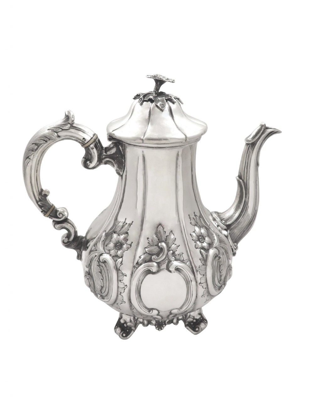 Antique Victorian Sterling Silver Coffee Pot - Exeter 1858 View IX
