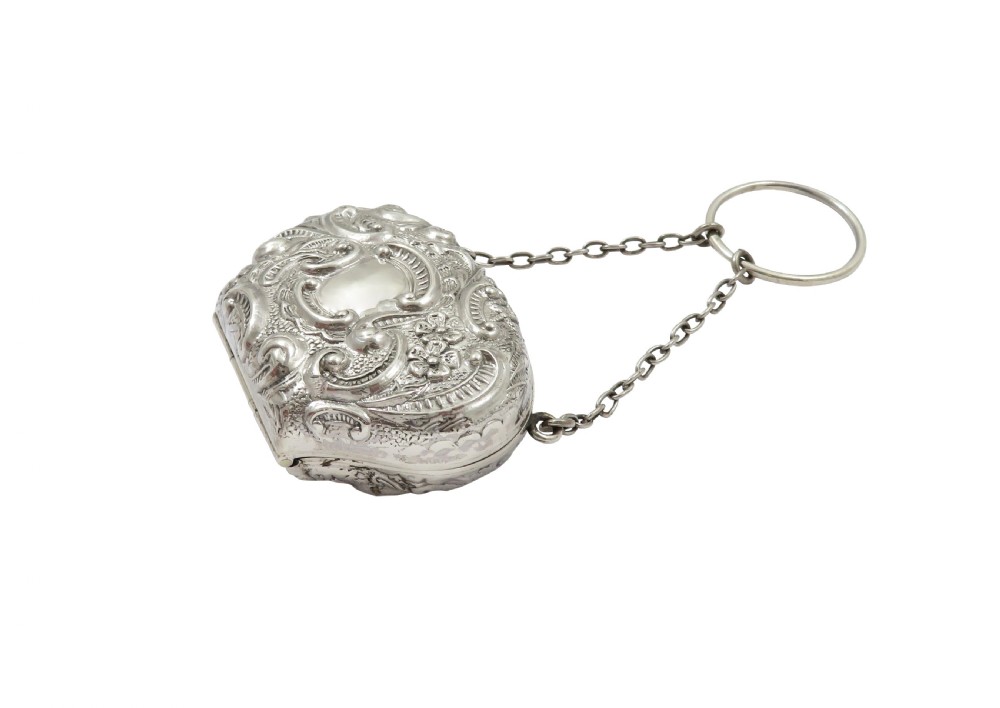 Antique Edwardian Sterling Silver Purse 1902 View V