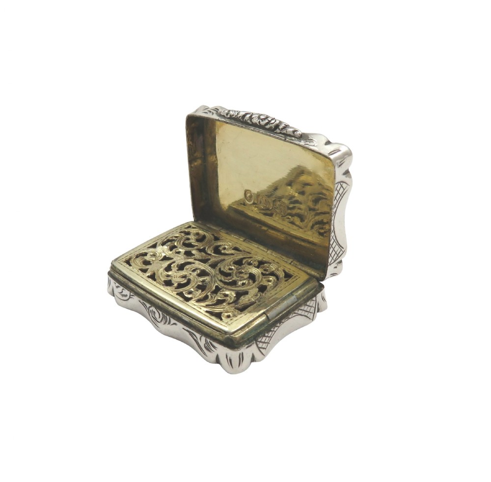 Antique Victorian Sterling Silver Vinaigrette 1857 View IX