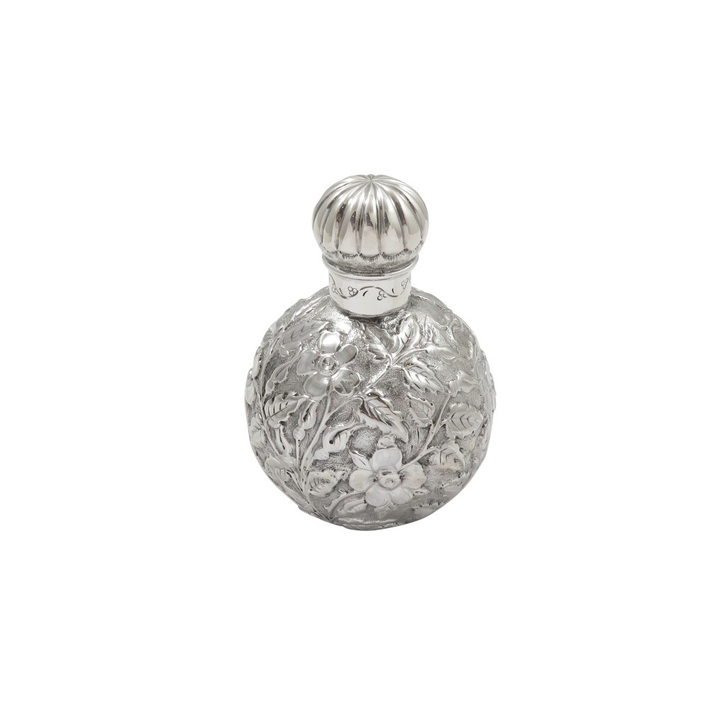 Antique Victorian Sterling Silver Perfume / Scent Bottle 1887