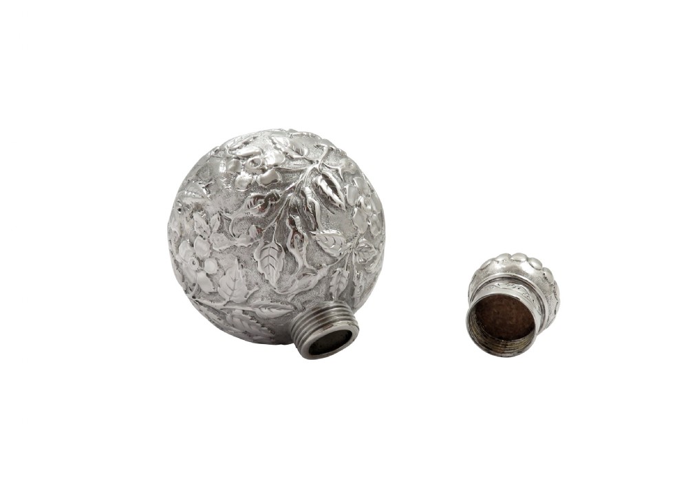 Antique Victorian Sterling Silver Perfume / Scent Bottle 1887 View III
