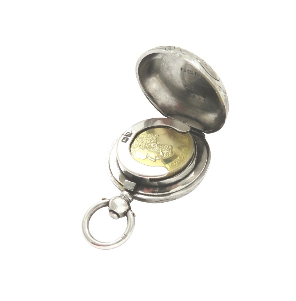 Antique George V Sterling Silver Sovereign Case 1913 View II