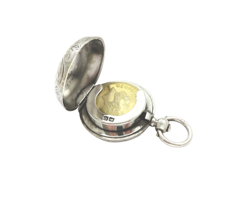 Antique George V Sterling Silver Sovereign Case 1913 View VII