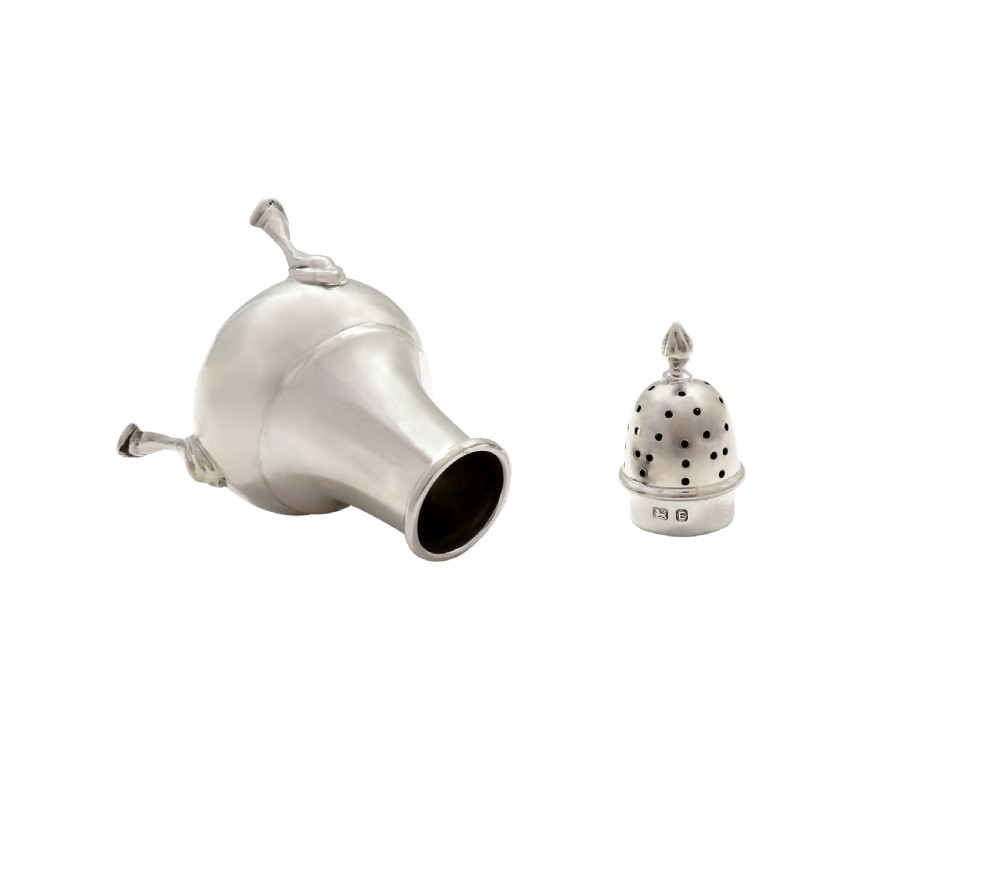 Antique George VI Sterling Silver 3 Piece Cruet Set in Case  View VI