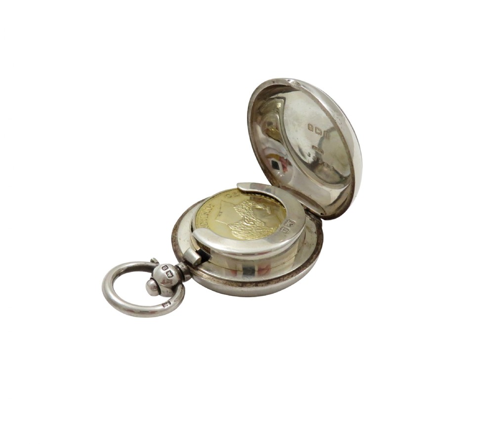 Antique George V Sterling Silver Sovereign Case 1912 View II