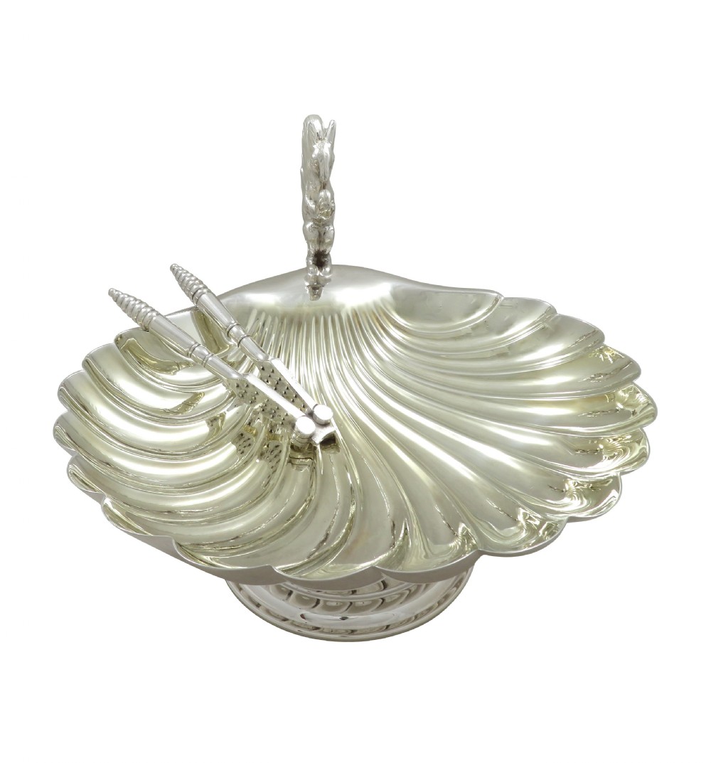 Antique Edwardian Silver Plated Squirrel Nut Dish / Bowl c1900 View VI