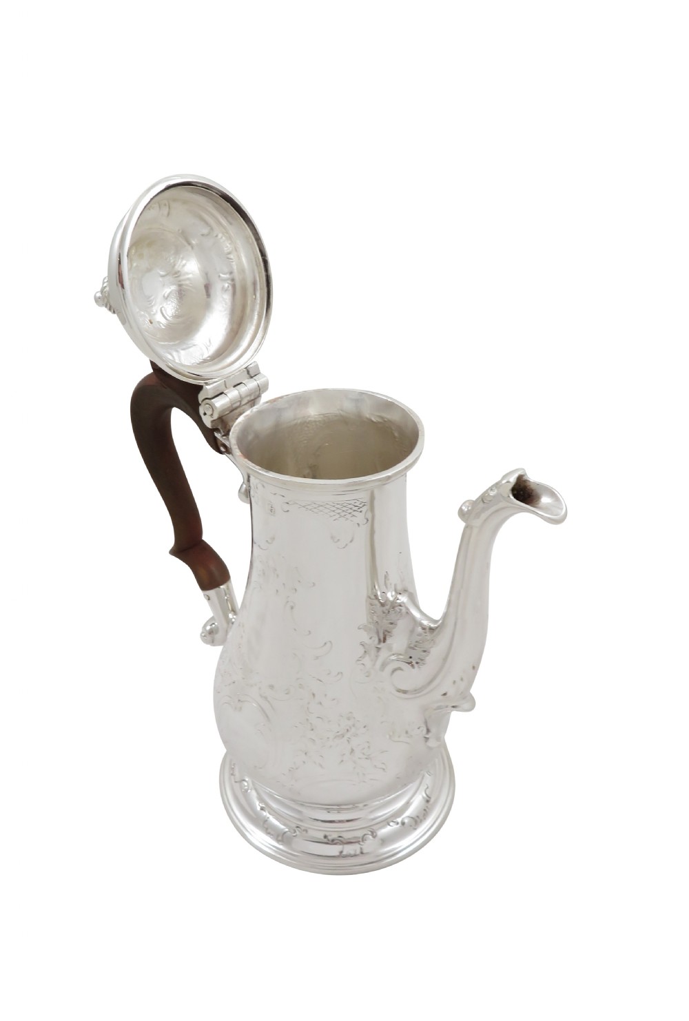Antique Georgian Sterling Silver Bachelor Coffee Pot 1765 View V