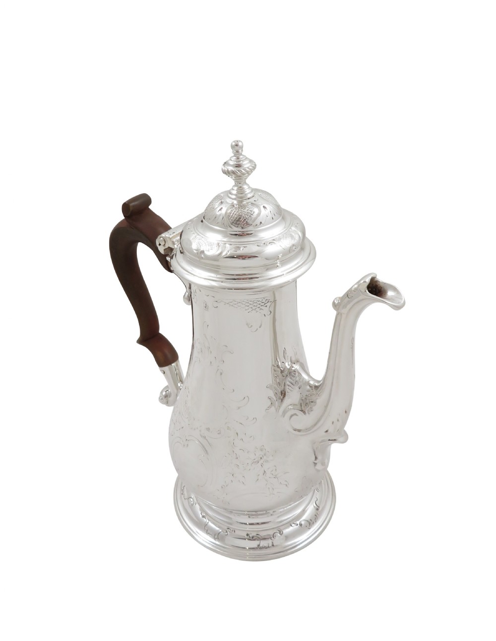 Antique Georgian Sterling Silver Bachelor Coffee Pot 1765 View VIII
