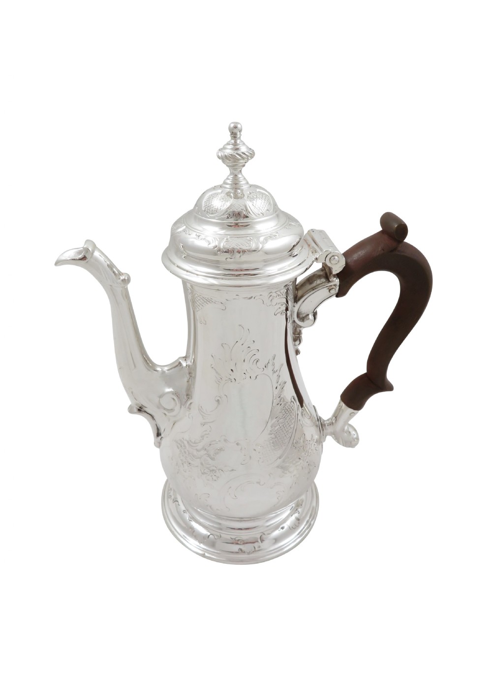 Antique Georgian Sterling Silver Bachelor Coffee Pot 1765 View IX