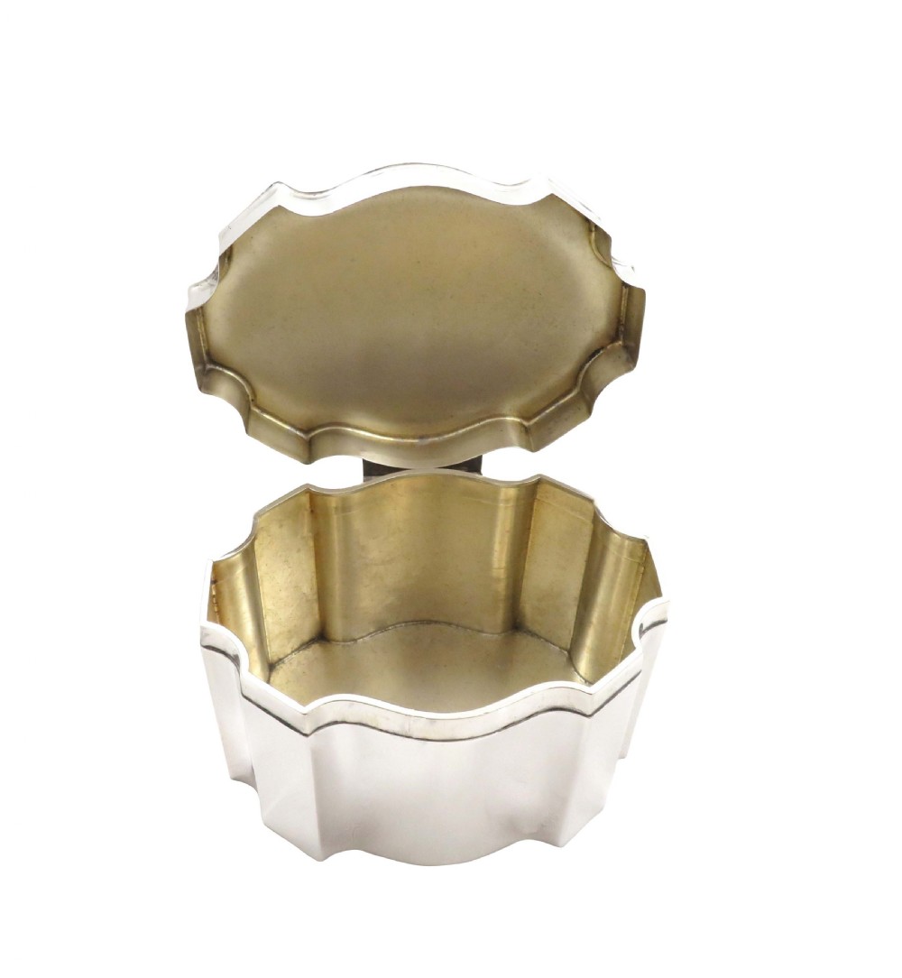 Antique George V Sterling Silver Biscuit Box 1925  - Mappin & Webb View V