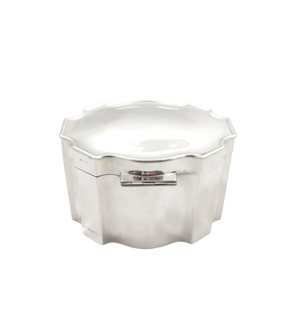 Antique George V Sterling Silver Biscuit Box 1925  - Mappin & Webb View VIII
