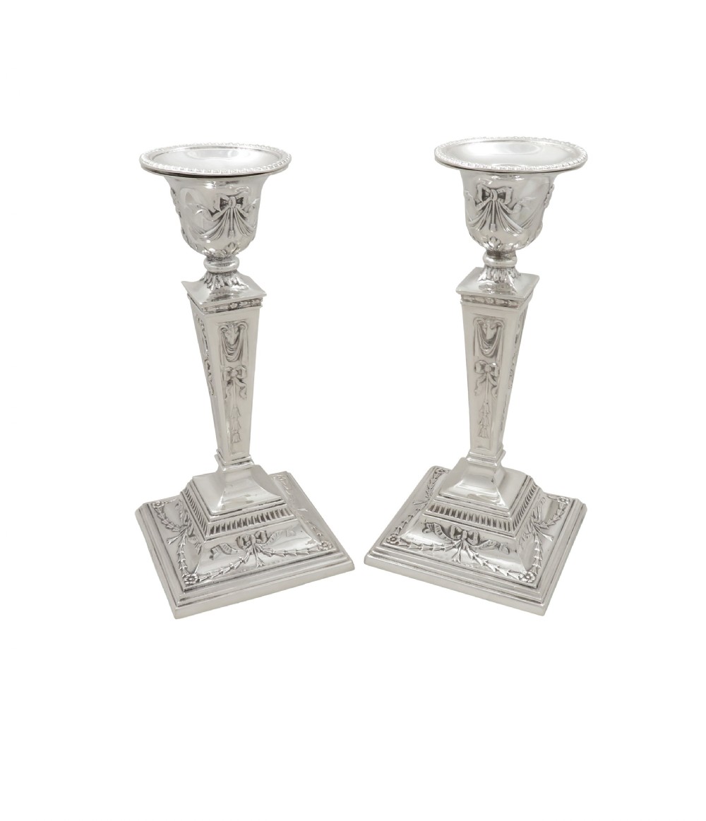 Pair of Vintage Sterling Silver 'Rams Heads' Candlesticks  View VIII