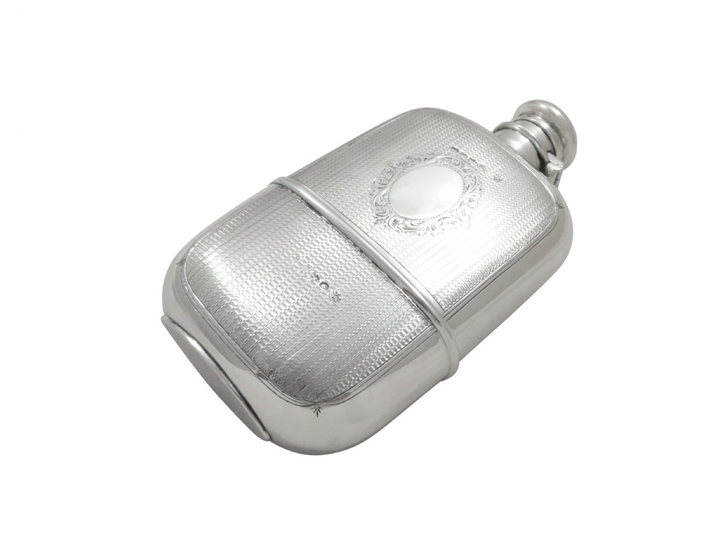 Antique Victorian Sterling Silver Hip Flask - Exeter 1882 View VII