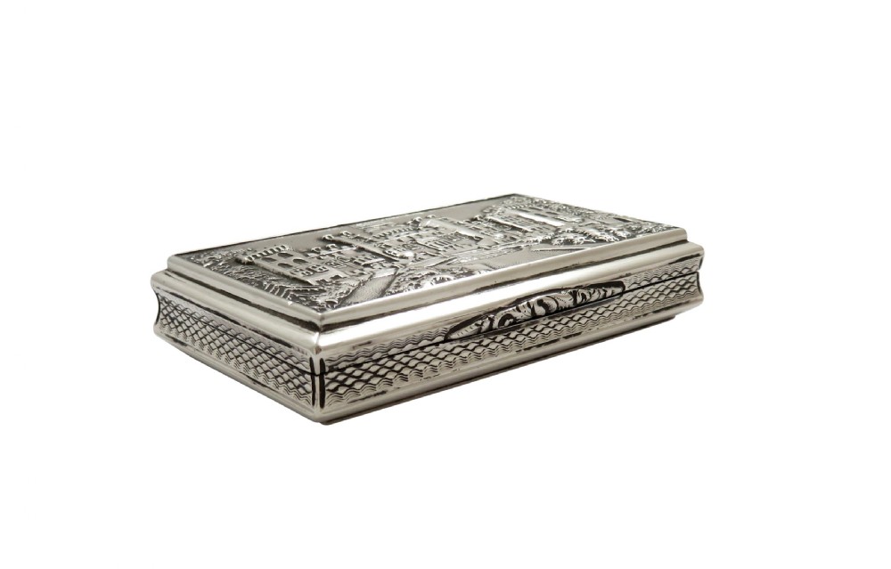 Antique Victorian Sterling Silver 'Windsor Castle' Snuff Box 1838 View IV