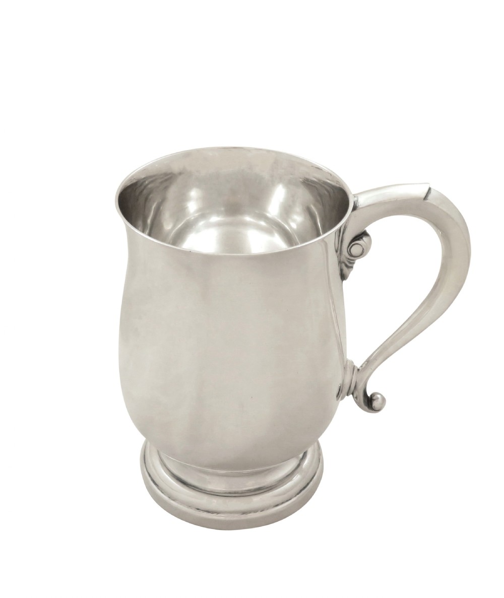 Antique Sterling Silver Pint Tankard / Mug View VIII