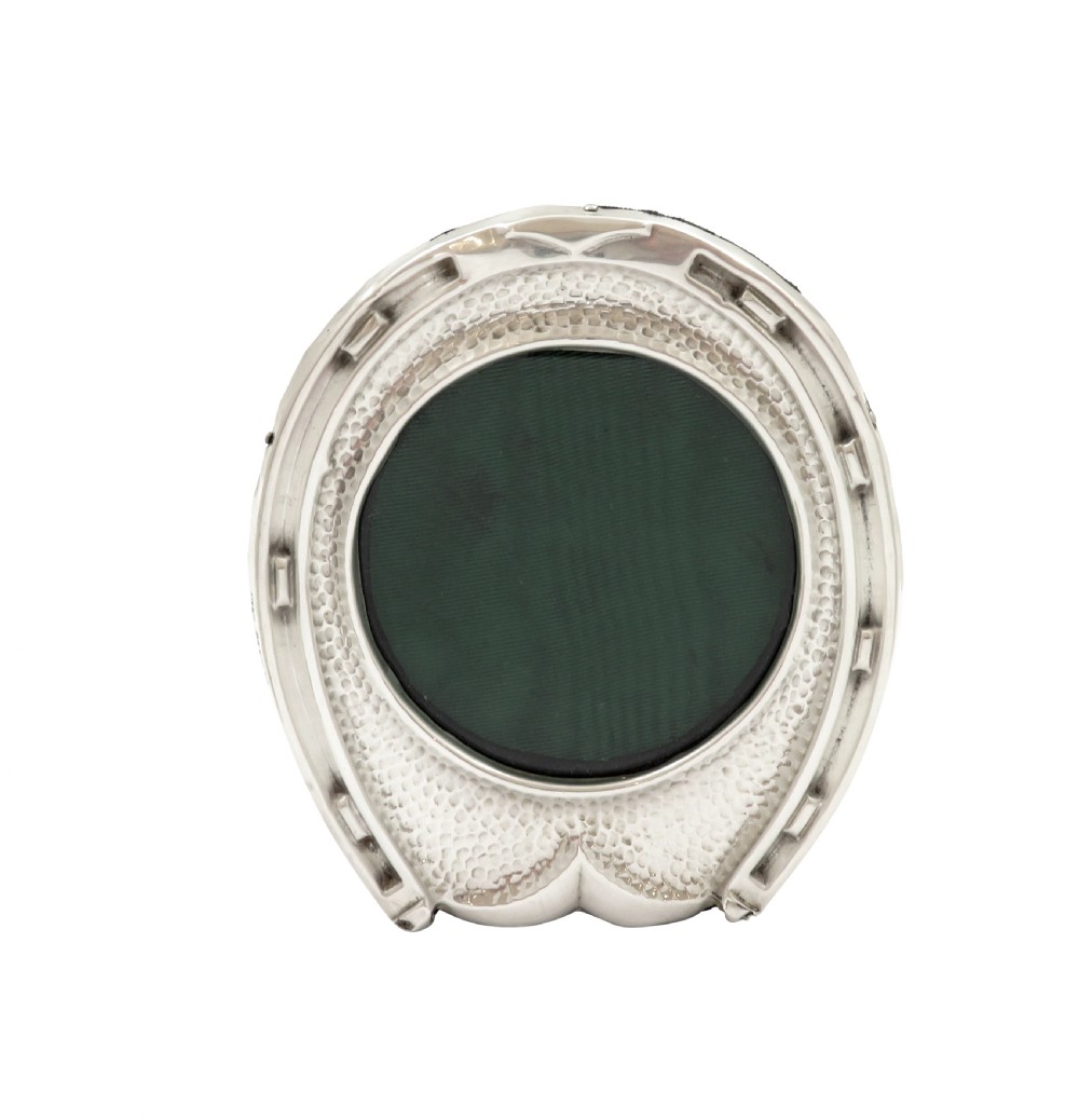 Antique Edwardian Sterling Silver 'Horseshoe' Photo Frame 1906 View V