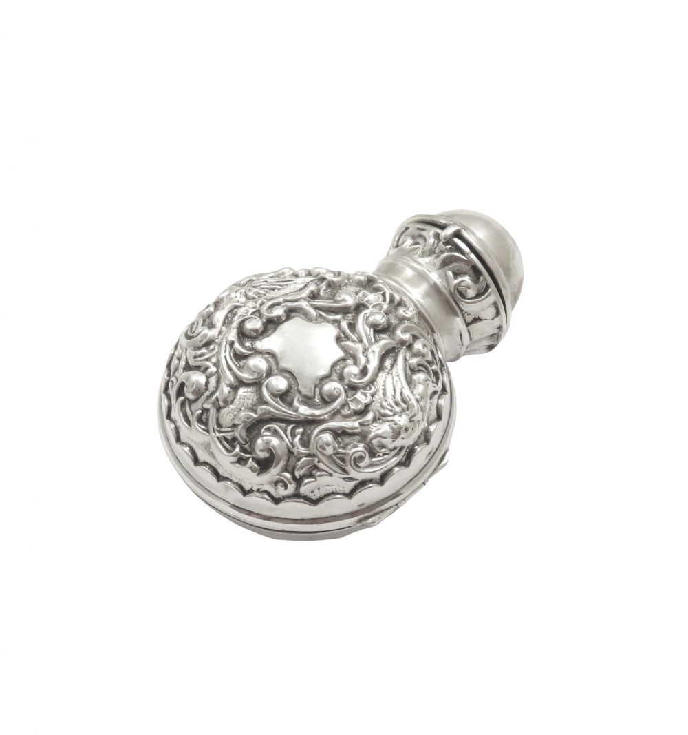 Antique Edwardian Sterling Silver Cased Scent/Perfume Bottle 1908 View VI