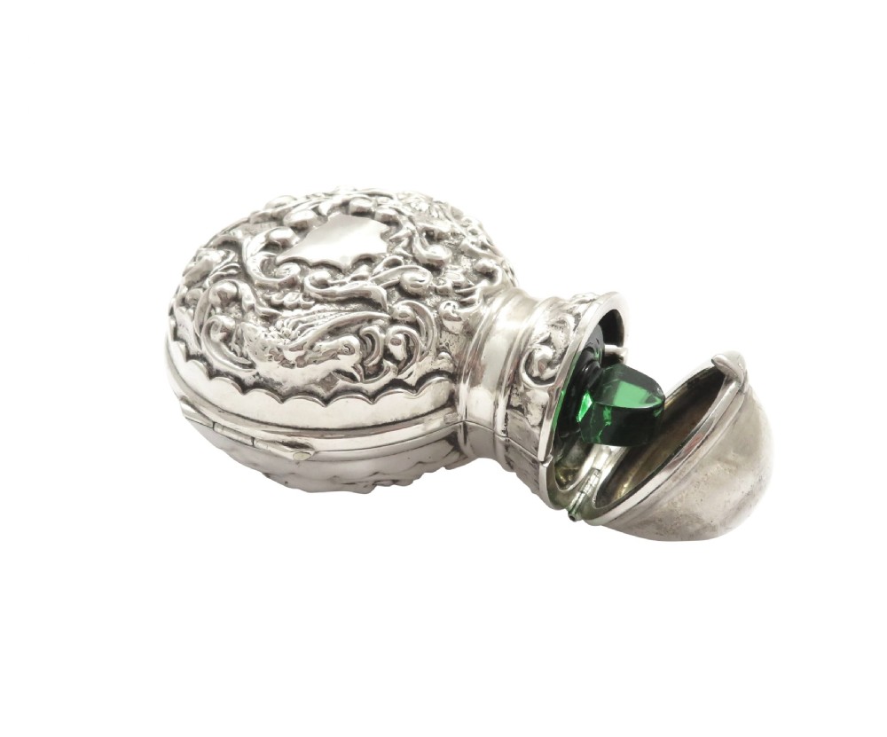 Antique Edwardian Sterling Silver Cased Scent/Perfume Bottle 1908 View VII
