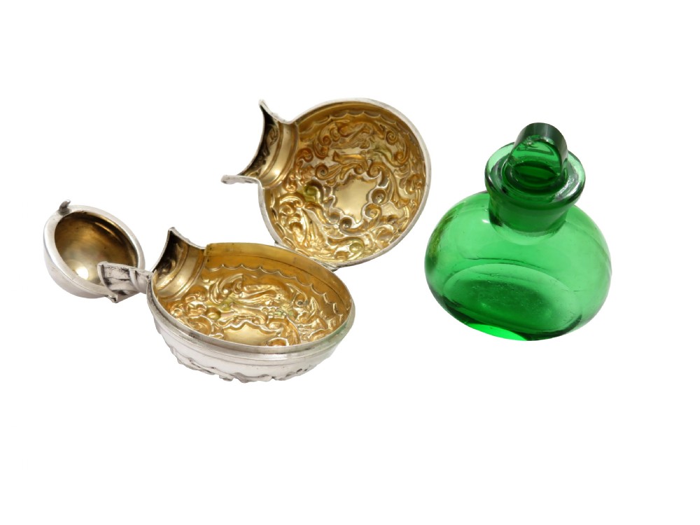 Antique Edwardian Sterling Silver Cased Scent/Perfume Bottle 1908 View VIII