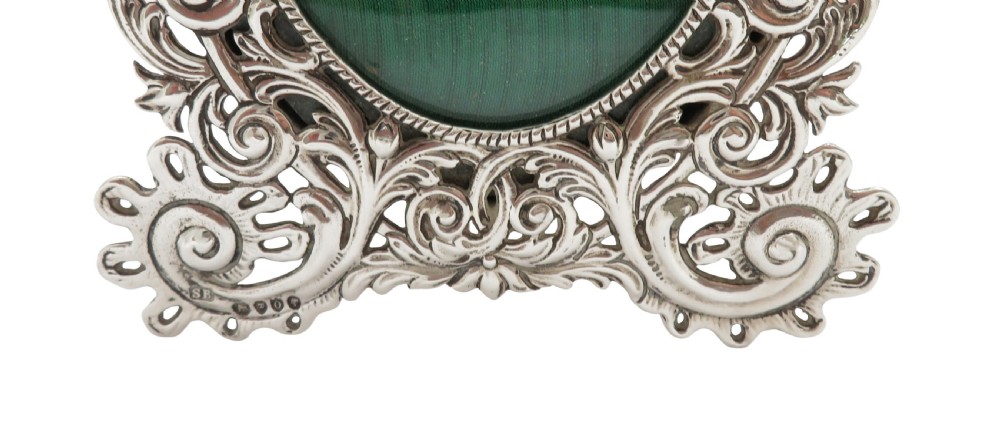 Antique Victorian Sterling Silver 'Birds' Photo Frame 1889 View IV