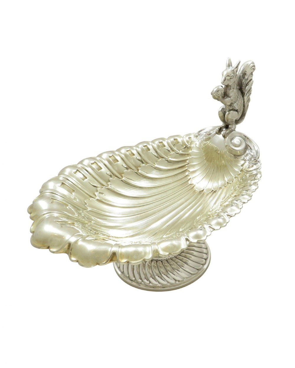 Antique Silver Plated Squirrel Nut Dish / Bowl c1900 View II