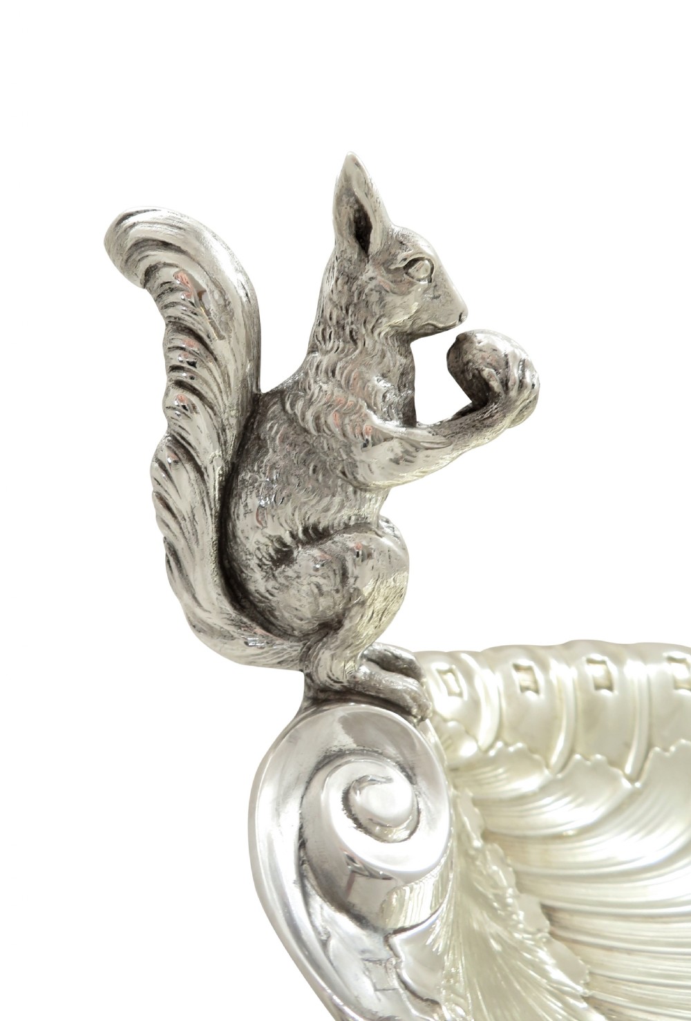 Antique Silver Plated Squirrel Nut Dish / Bowl c1900 View III