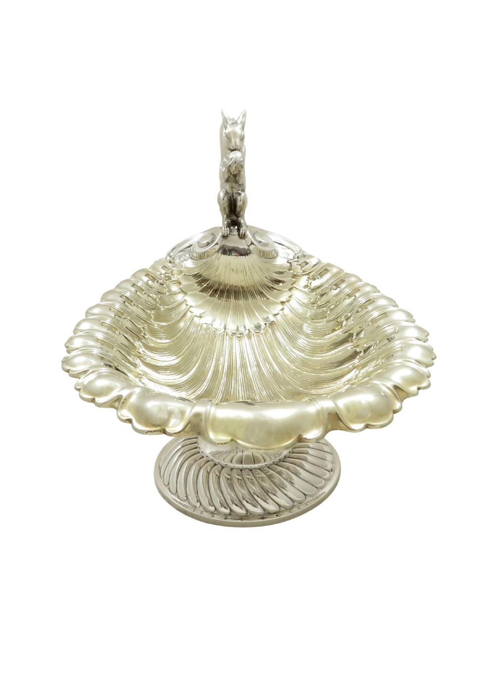 Antique Silver Plated Squirrel Nut Dish / Bowl c1900 View V