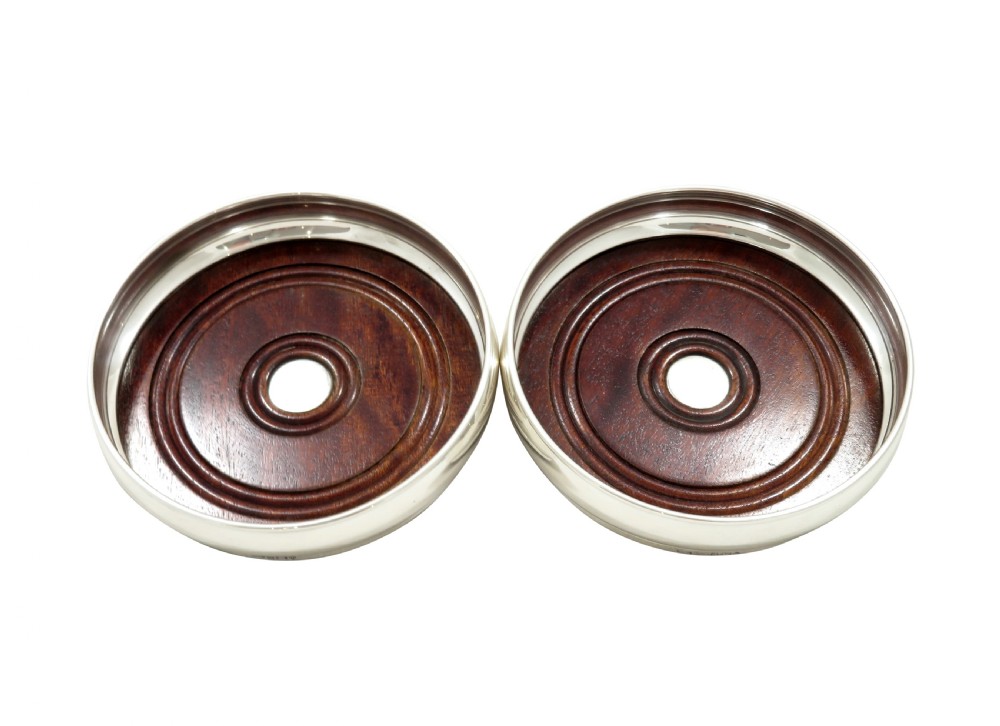 Pair of Vintage Sterling Silver Wine / Champagne Coasters View IV