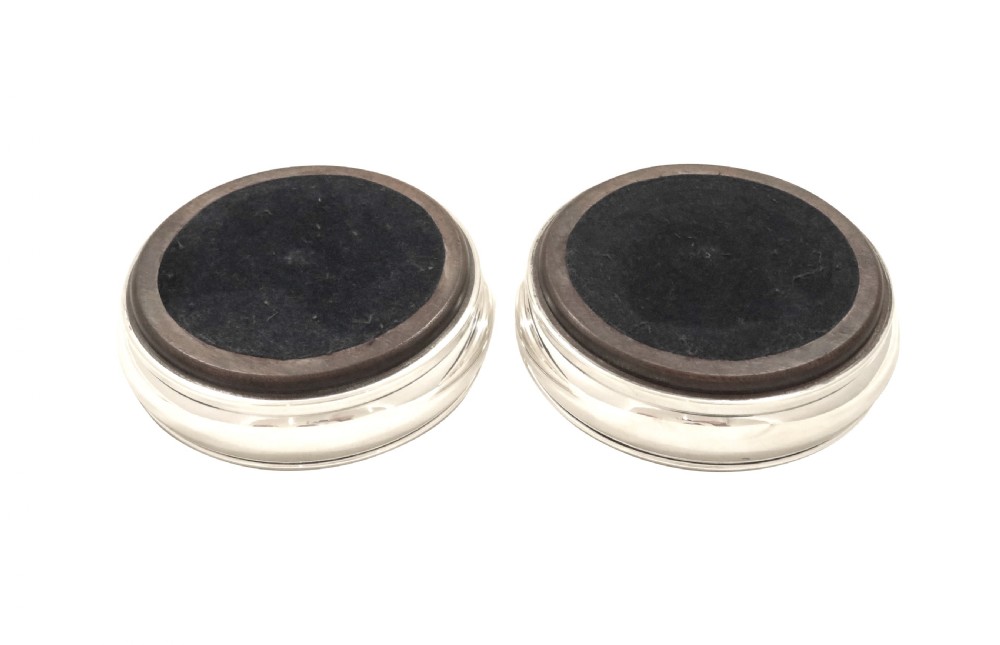 Pair of Vintage Sterling Silver Wine / Champagne Coasters View VII
