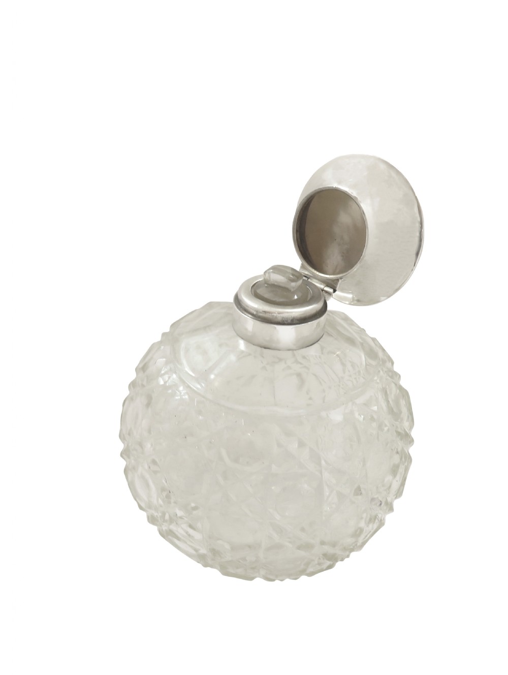 Antique Sterling Silver, Cut Glass & Mother of Pearl Scent Bottle 1922 View VIII