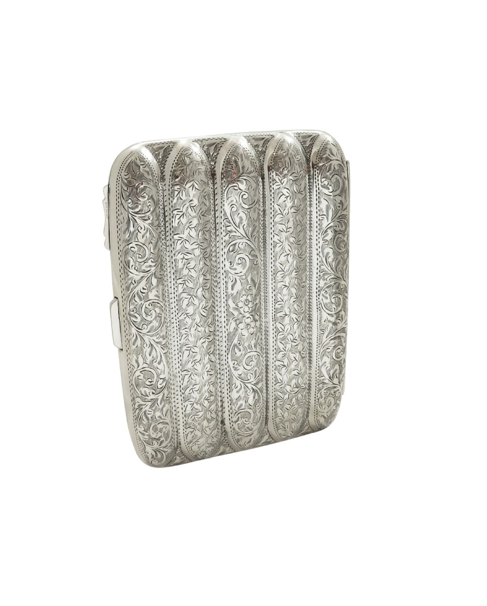 Antique Edwardian Sterling Silver 5 Tube Cigar Case 1909 View VIII