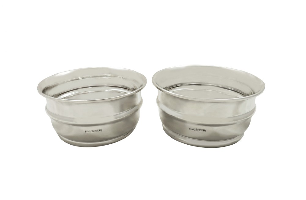 Pair of Vintage Sterling Silver Wine / Champagne Coasters View IV