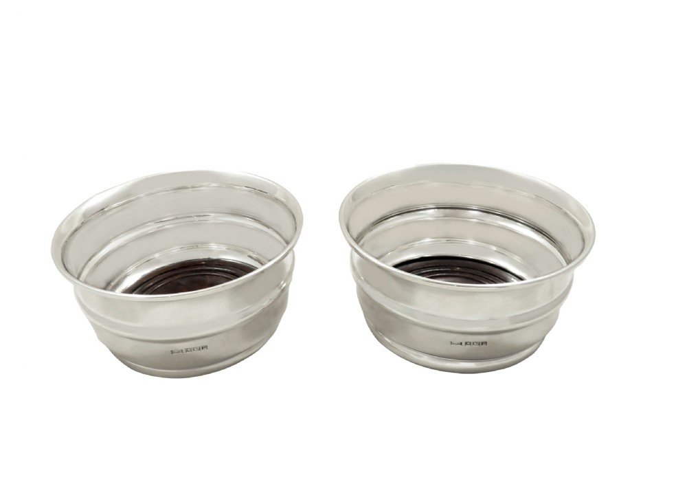 Pair of Vintage Sterling Silver Wine / Champagne Coasters View VI
