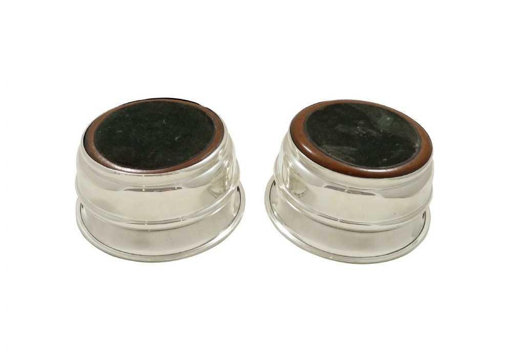 Pair of Vintage Sterling Silver Wine / Champagne Coasters View VII