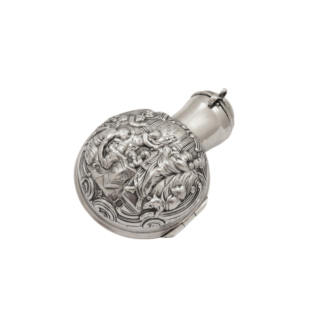 Antique Victorian Sterling Silver Cased Scent / Perfume Bottle 1896 View IV