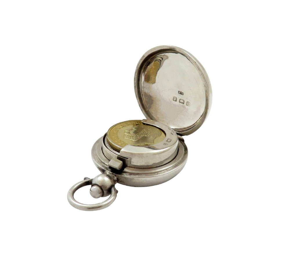 Antique Edwardian Sterling Silver Sovereign Case 1902 View II