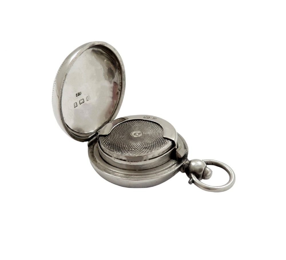 Antique Edwardian Sterling Silver Sovereign Case 1902 View V
