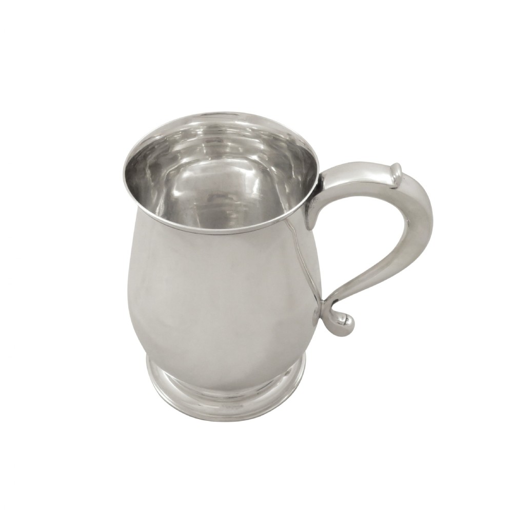 Antique Sterling Silver Pint Tankard / Mug 1947 View V
