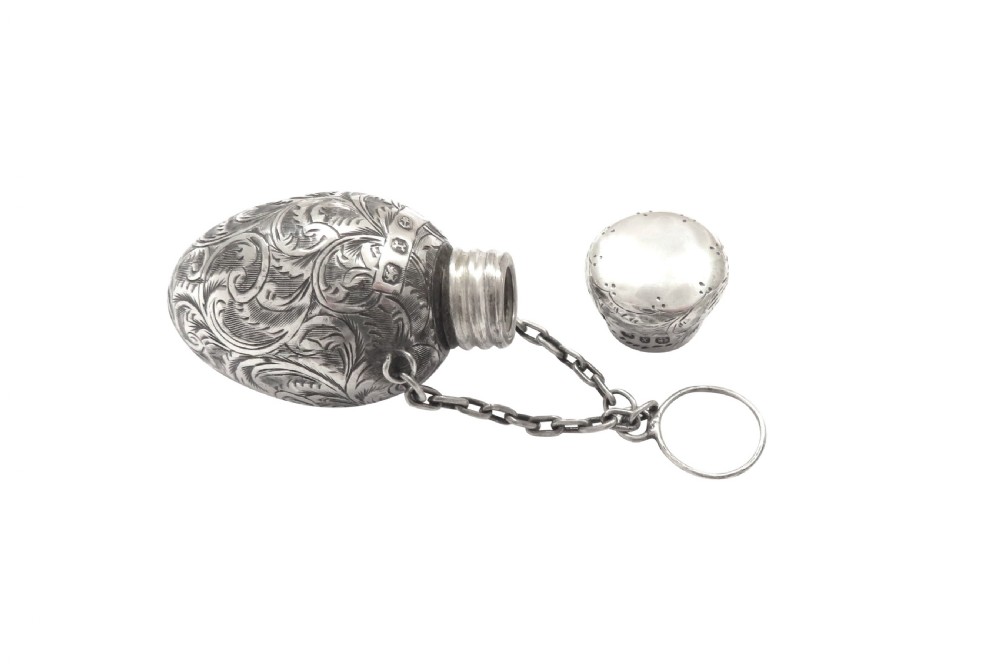 Antique Victorian Sterling Silver Scent / Perfume Bottle 1897 View II