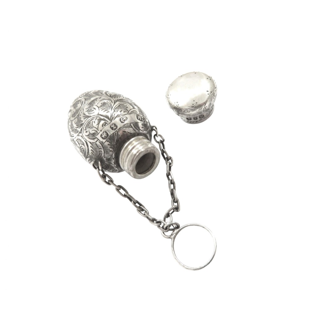 Antique Victorian Sterling Silver Scent / Perfume Bottle 1897 View VI
