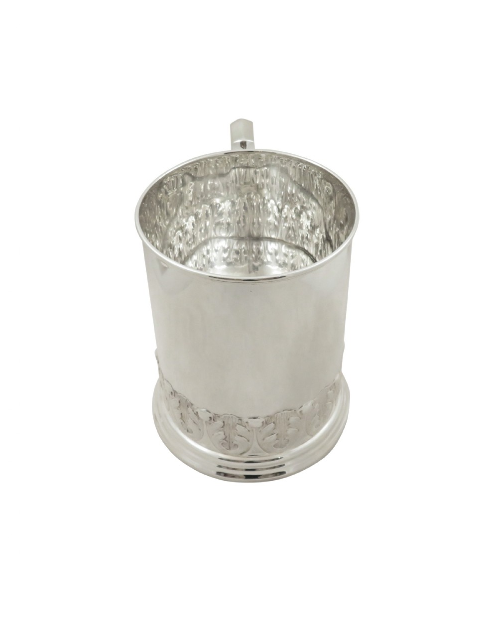 Antique Edwardian Sterling Silver Pint Mug / Tankard 1907 View III