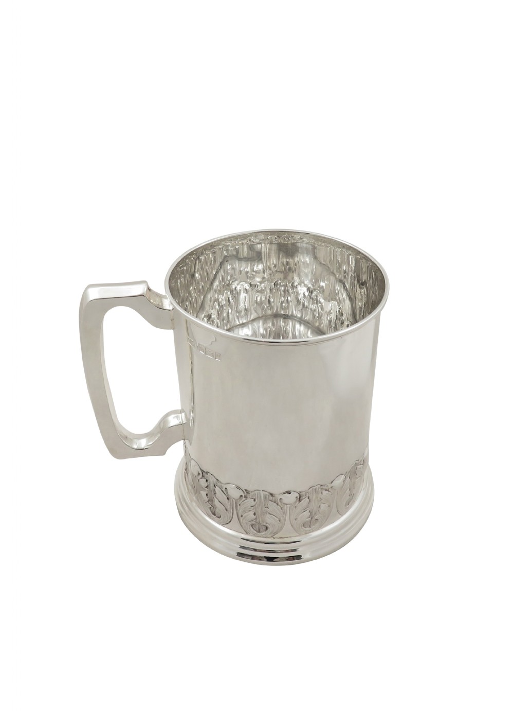 Antique Edwardian Sterling Silver Pint Mug / Tankard 1907 View VIII