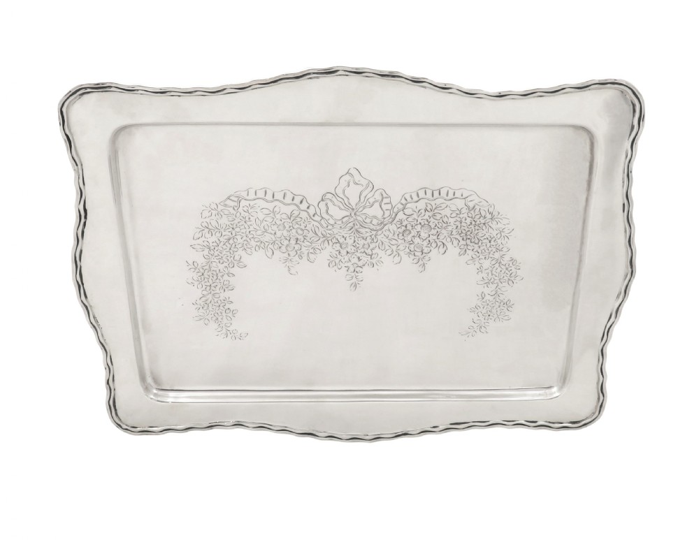 Antique George V Sterling Silver Dressing Tray 1930 View VII