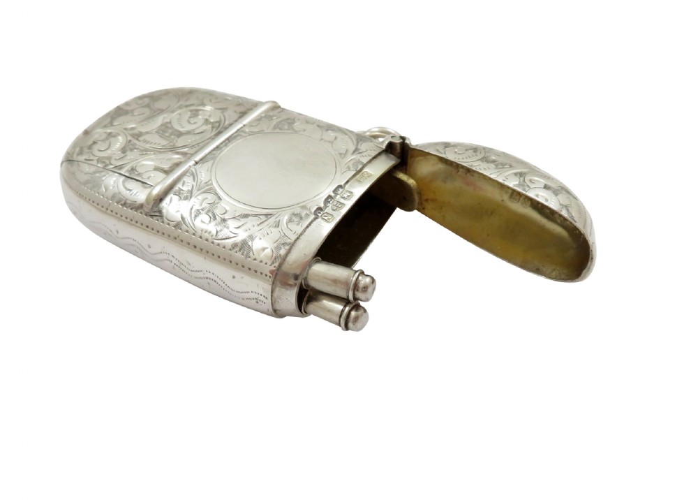 Antique Victorian Silver Combination Vesta, Sovereign, Stamp Case, Toothpick and Pencil Holder 1896 View VI