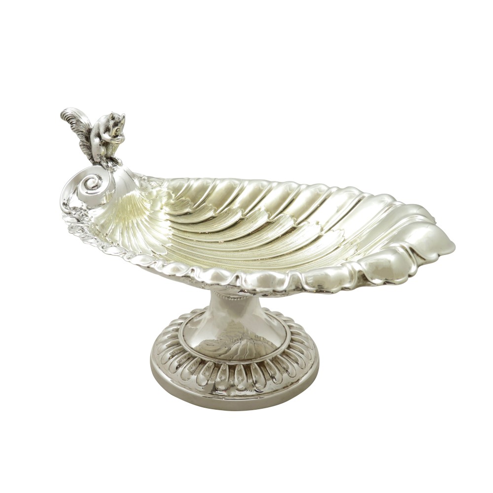 Antique Edwardian Silver Plated Squirrel Nut Dish / Bowl 