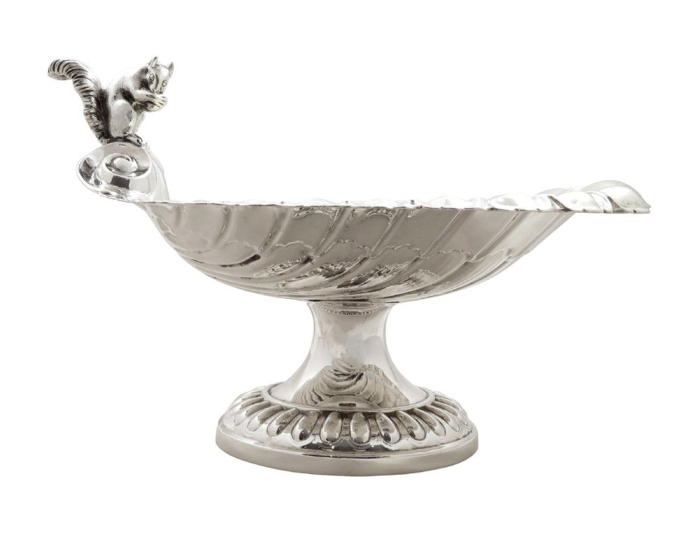 Antique Edwardian Silver Plated Squirrel Nut Dish / Bowl  View IV
