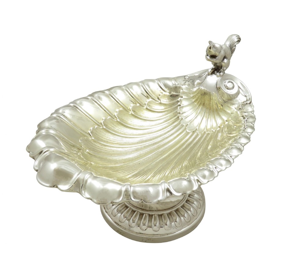 Antique Edwardian Silver Plated Squirrel Nut Dish / Bowl  View VII